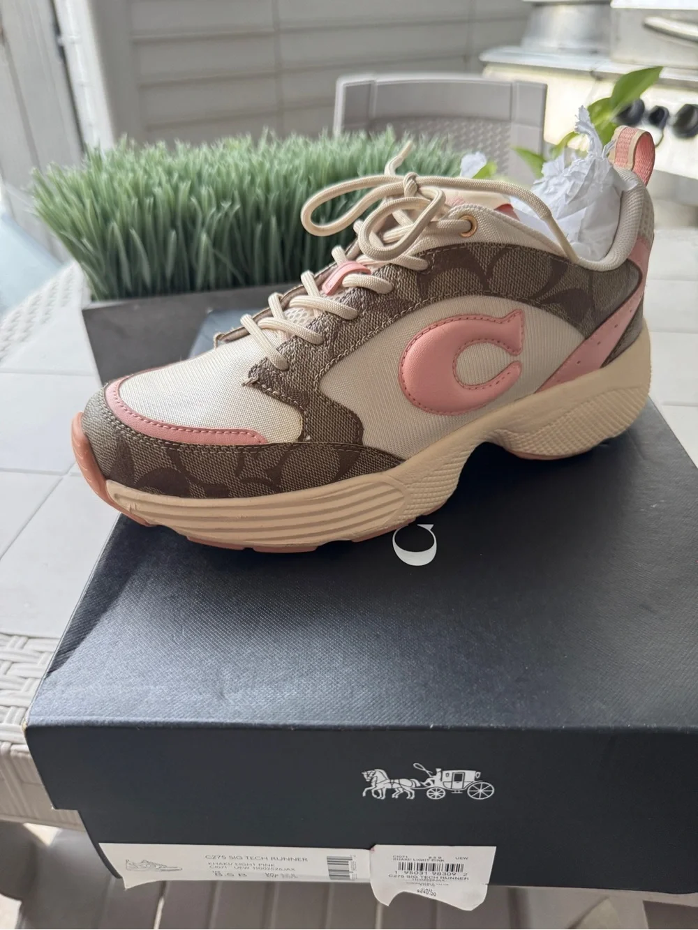 Coach Chunky Trainer Sneaker in Pink, Beige and Brown